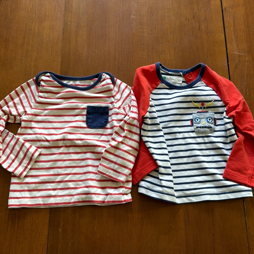 Two Baby Boden long sleeve shirts 12-18 months